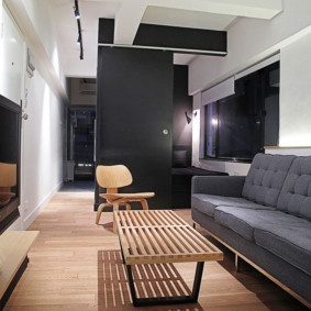 ruang tamu sempit dalam pilihan idea apartmen