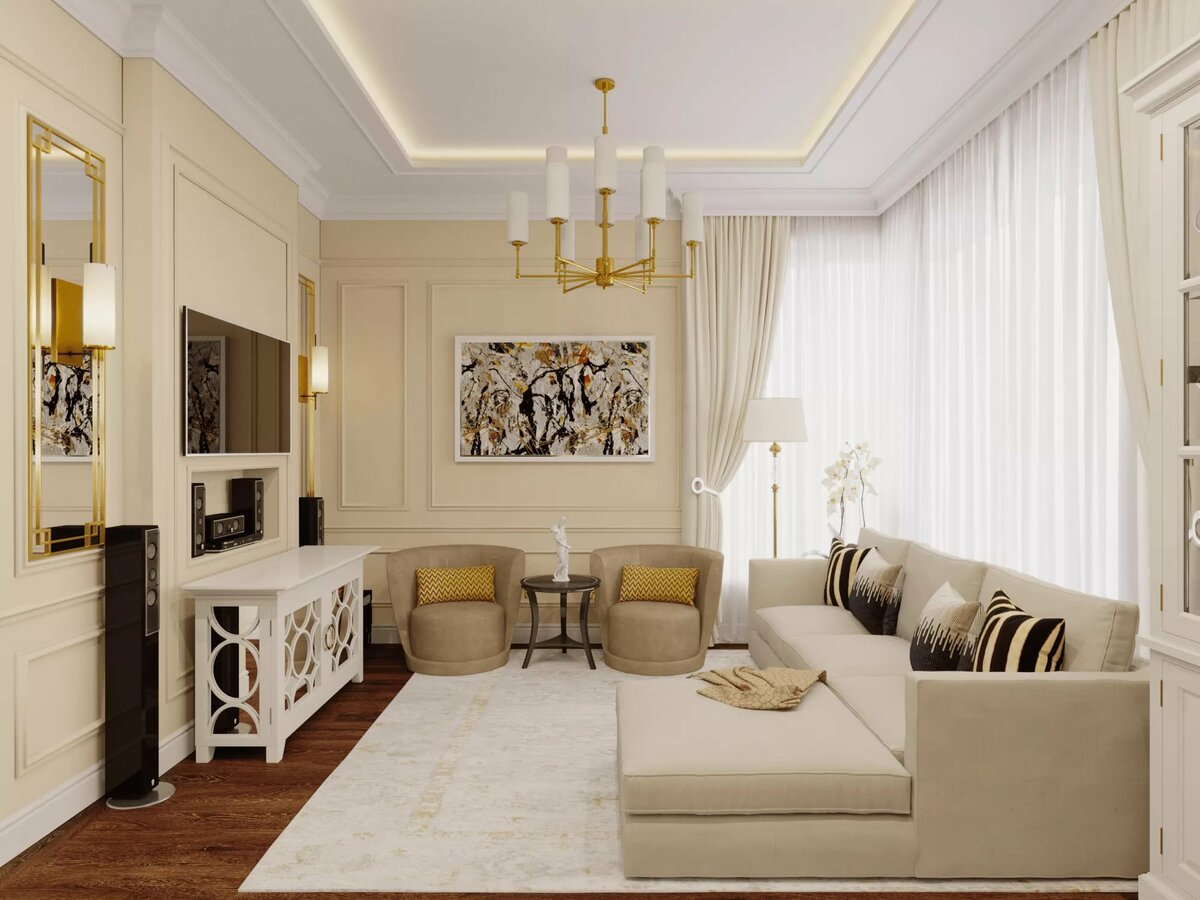 lounge neoklasik yang sempit