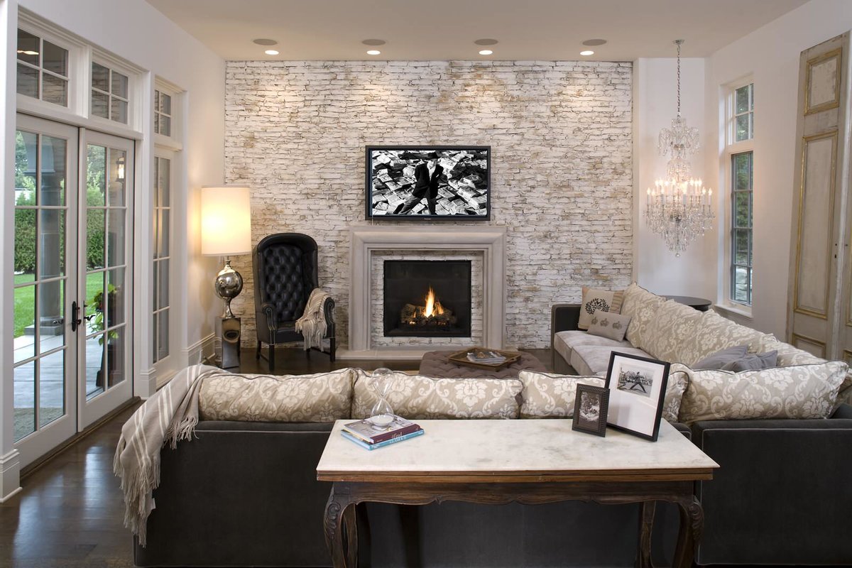 white brick in the living room