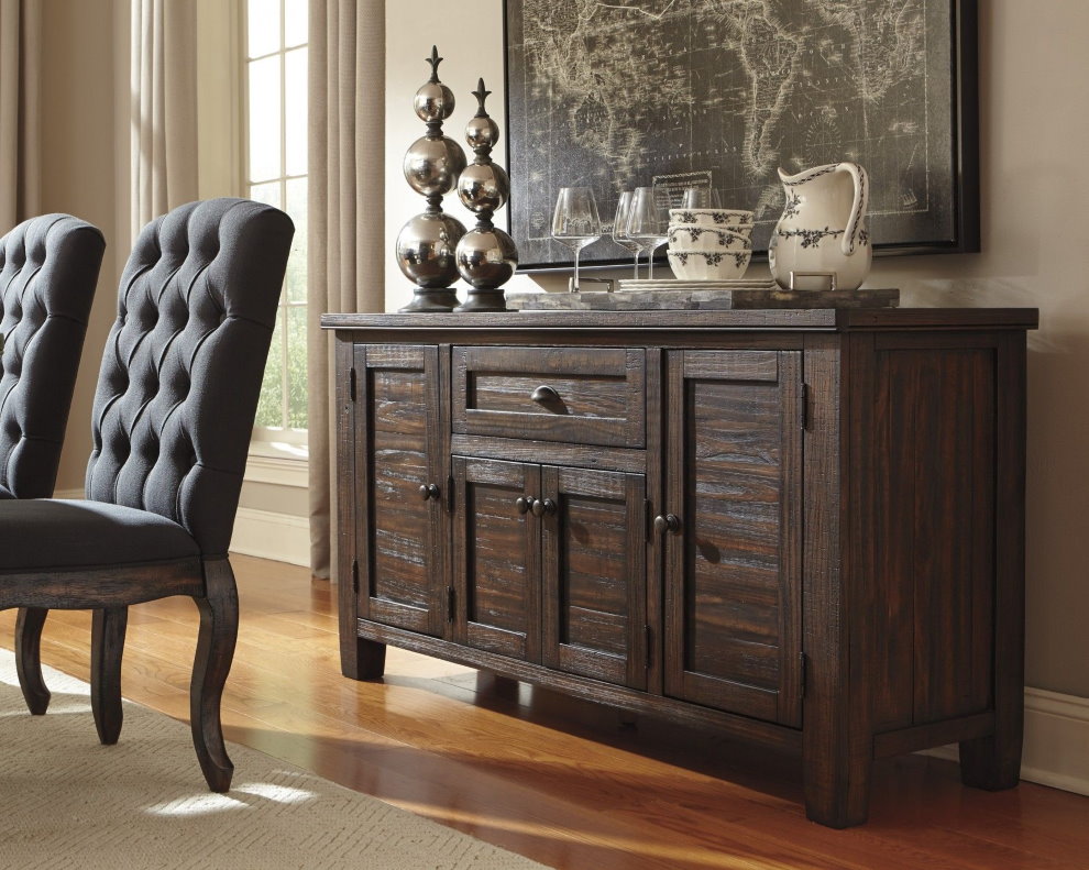 Wooden chest of drawers in dark brown