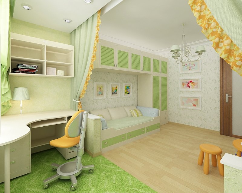 חדר ילדים ירוק
