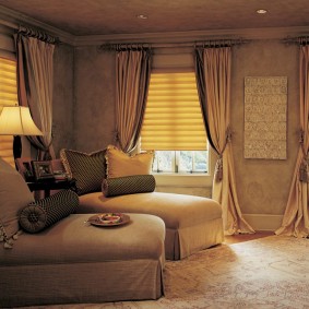 Beige expensive curtains