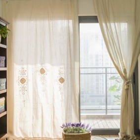 Beige cotton curtains