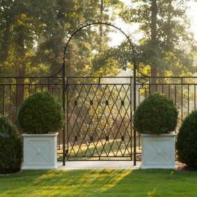 metal gate with arched top