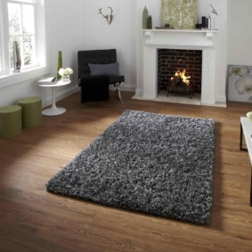 Gray pile rug