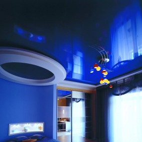 Stretch ceiling blue