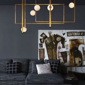 Lighting in the room with gray walls