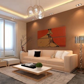 Modulinis paveikslėlis ant sienos už sofos