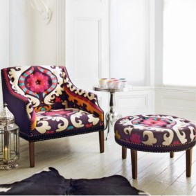 Upholstered furniture with colorful upholstery