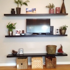 Shelves for TV and decorative decorations