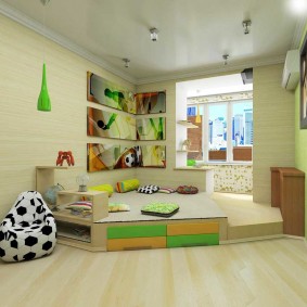 تصميم غرفة للأطفال مع شرفة دافئة