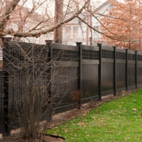 Automne dans le jardin avec une clôture noire
