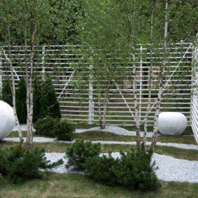 Decorative walls made of white battens