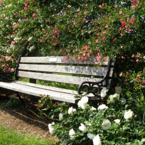 Forged frame garden bench