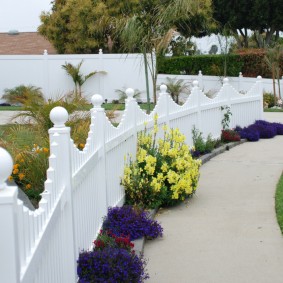 Stylish white plastic fence