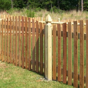 Country fence on wooden poles