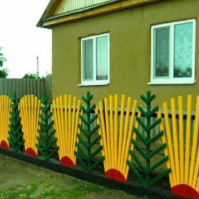 Beautiful fence made of thin slats
