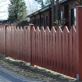 Wide plank garden fence