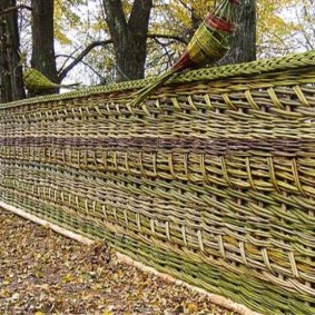 Wicker fence at the cottage