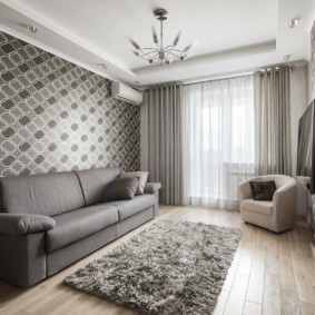 Gray straight sofa