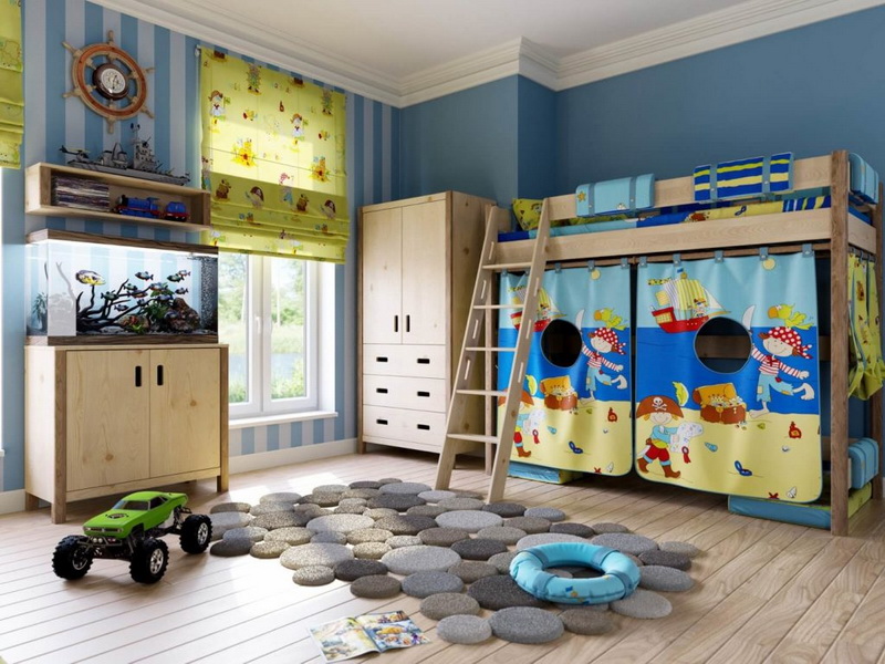 שטיח מעגלים בחדרו של ילד