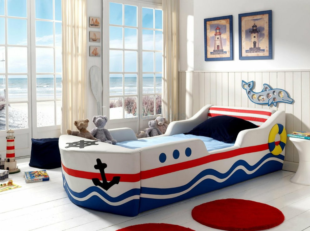 מיטת ילדים לילד בסגנון ימי