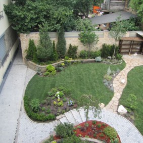 Top view of a small lawn