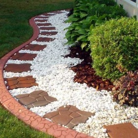 Decorative pebbles in landscaping