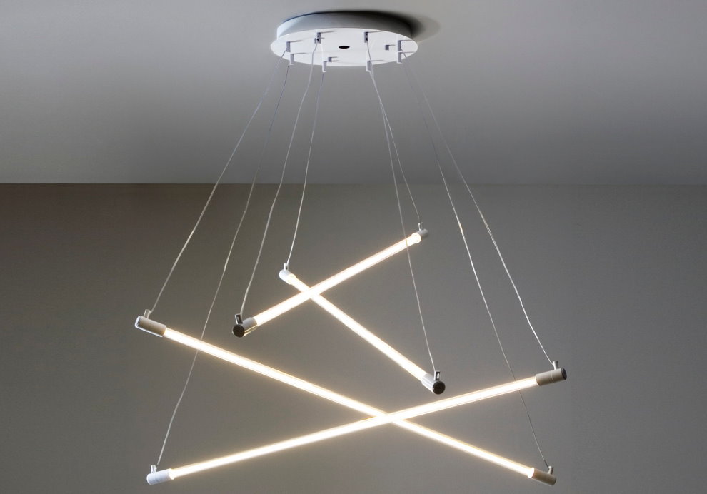 Lustre de lâmpada fluorescente luminosa para sala de estar