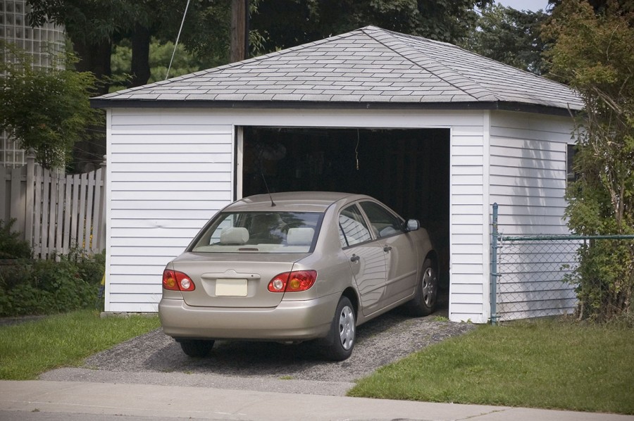 Frame garage for a car