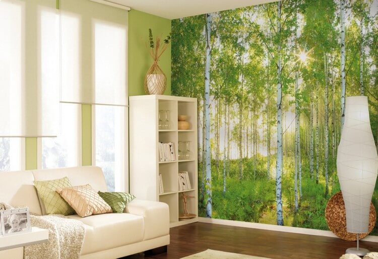 wallpaper in the living room interior ideas