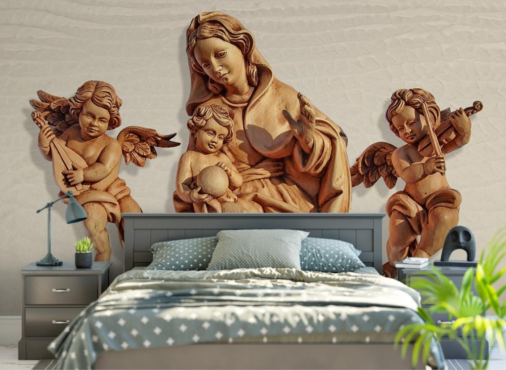 טפטים עם מלאכים מעל ראש המיטה עבור נער
