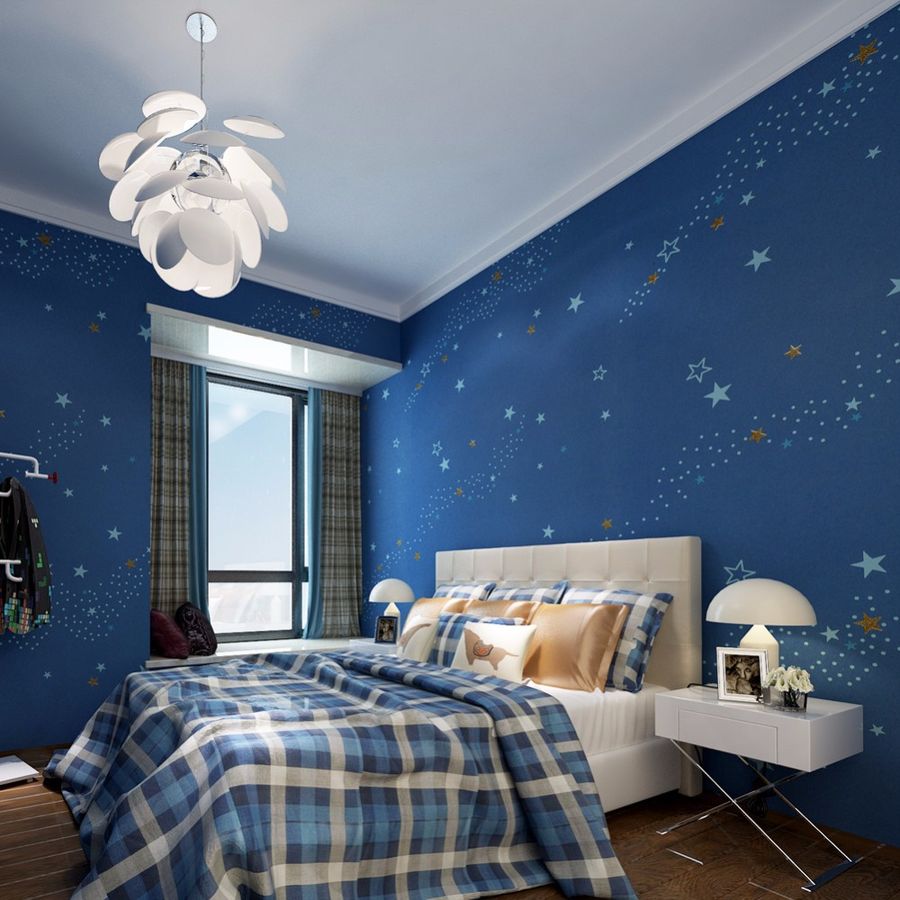 غرفة تصميم لصبي باللون الأزرق