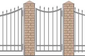 Dessin des sections et des portes de la clôture forgée