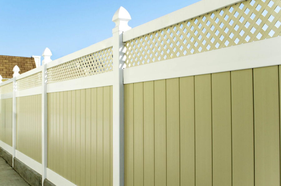 Nouvelle clôture PVC couleur combinée