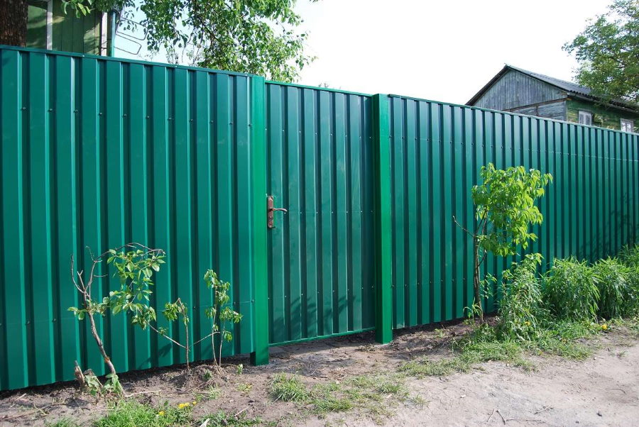 Green blank fence from corrugated board