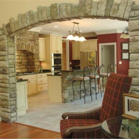 stone arch in the apartment photo