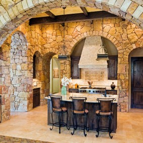 stone arch in apartment design ideas