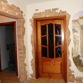 stone arch in apartment overview
