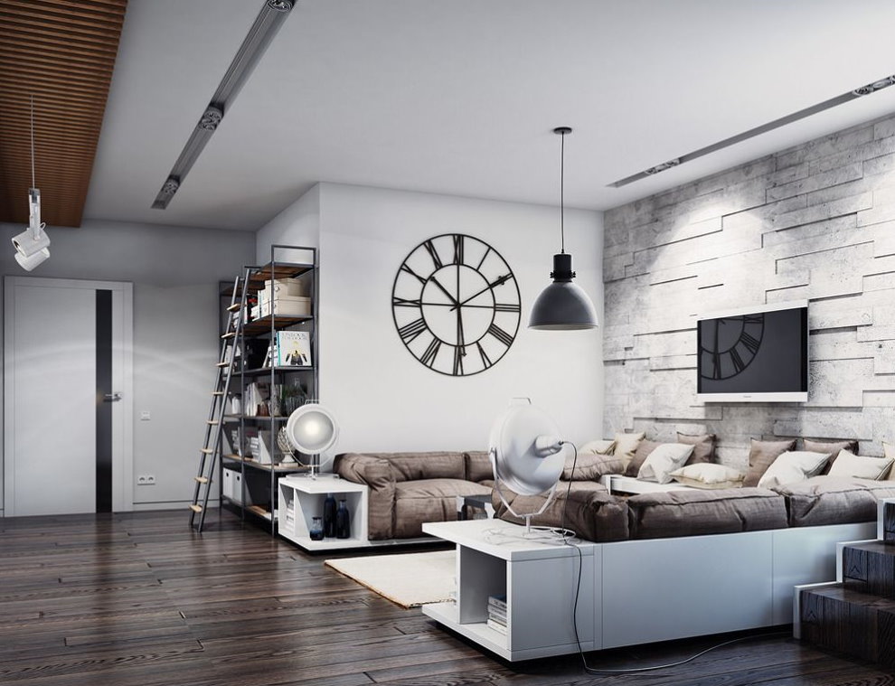 Weiße Sofakörper im Loft-Stil