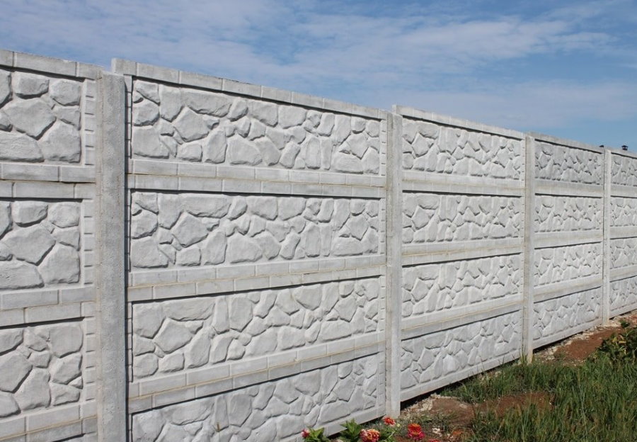 Padrão de textura na superfície de uma cerca de concreto