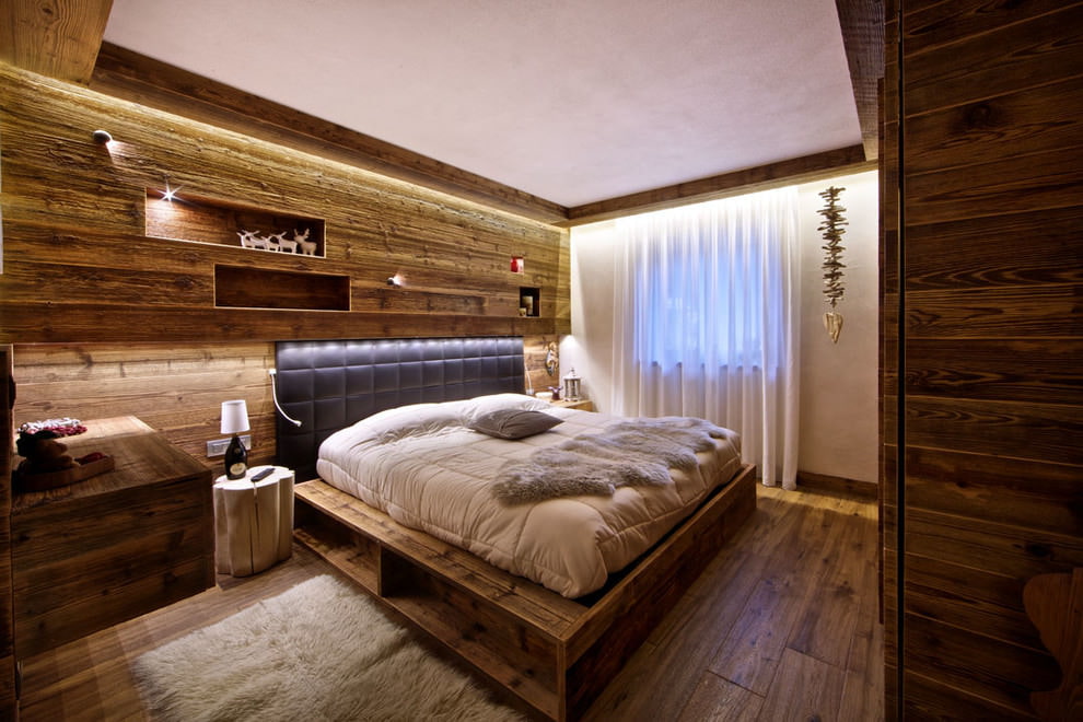 تصميم غرفة نوم خشبية