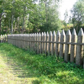 wooden fence for the plot design options