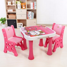 طاولات الأطفال مع كرسي أنواع الديكور
