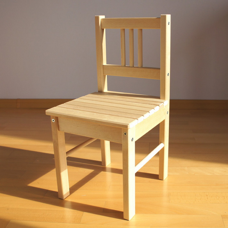 scaun de lemn pentru copii cu spate