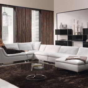 Light-colored modular sofa