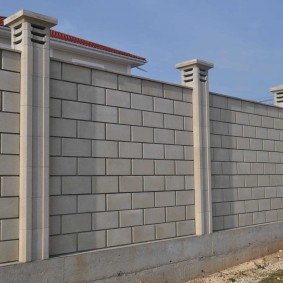 Reinforced Concrete Block Fence