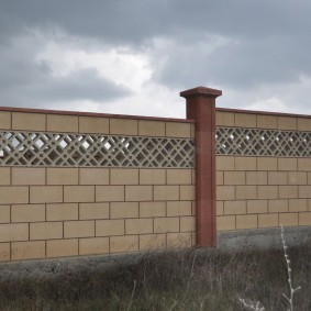 Betoninė tvora su įbrėžtu įdėklu