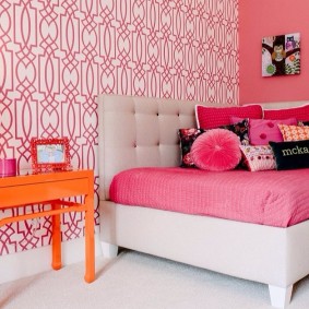Pink mattress on a sofa