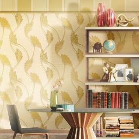 Beautiful wallpaper with oak leaves